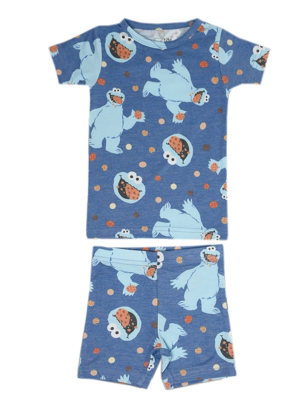 Copper Pearl Cookie Monster- 2pc Short Sleeve Pajama Set - 2T